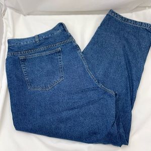 Santa Fe Blue Denim Jeans Plaid Flannel Lined Relaxed Men's Sz 44 x 30 EUC